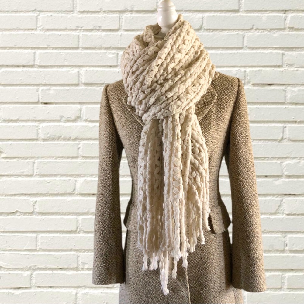 Steve Madden Cream Knit Scarf